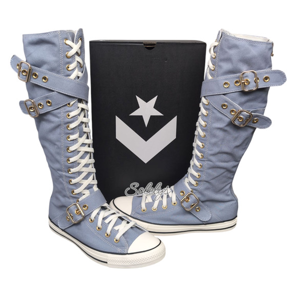 Converse XXHI 3 Multi Strap Wet Stone Blue Grey Knee High Sneaker Womens 10 NEW - Picture 1 of 11